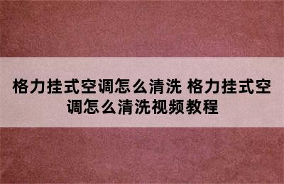 格力挂式空调怎么清洗 格力挂式空调怎么清洗视频教程